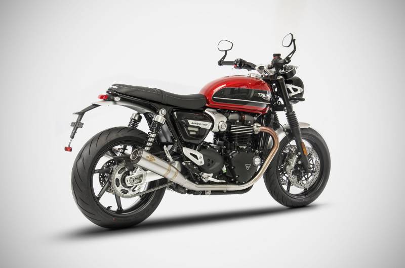 Sport Auspuff ZARD Conical Edelstahl +Carbonkappen Triumph Speed Twin 1200 Bj.2018-2019 Typ:DD01 EURO-4 von ZARD