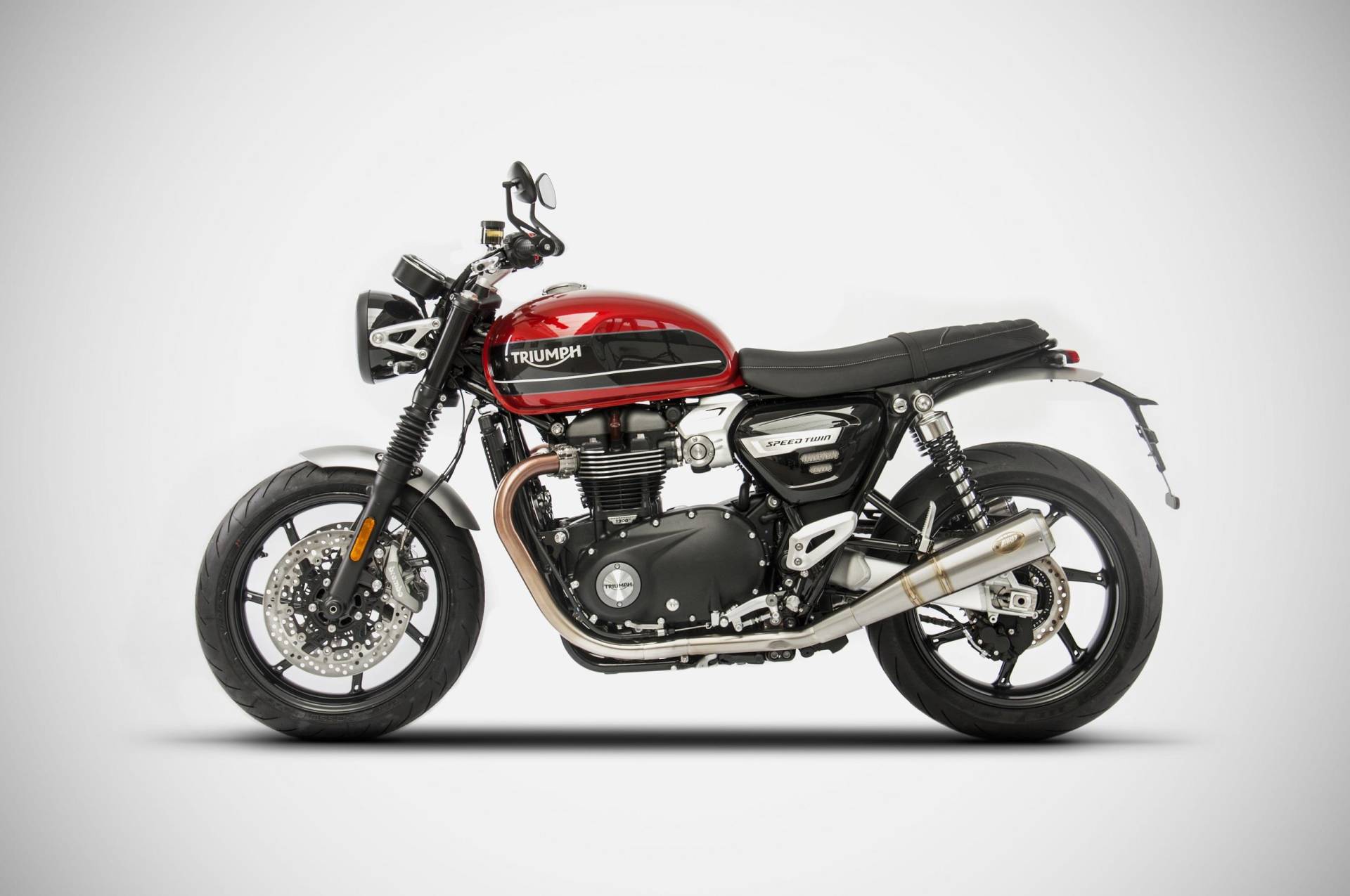 Sport Auspuff ZARD Conical Slip-On Edelstahl Triumph Speed Twin 1200 Bj.2018-2019 Typ:DD01 EURO-4 von ZARD