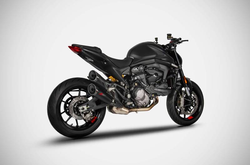 Sport Auspuff ZARD Slip-On Edelstahl BLACK Ducati Monster 937 Bj. 2021-2023 EURO-5 eintragungsfrei von ZARD