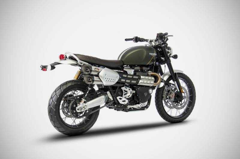 Sport Auspuff ZARD Slip-On Edelstahl Carbonkappe Triumph Scrambler 1200 XE/XC Bj.2019-2020 EURO4 ABE von ZARD