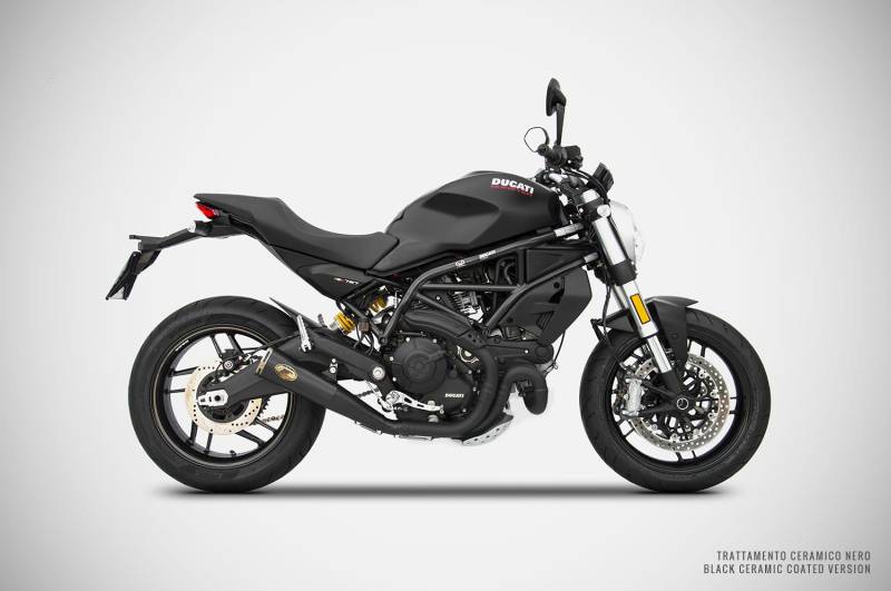 Sport Auspuff ZARD ZUMA Black m. Keramikbeschichtung Ducati Monster 797 Bj. 2017-2020 EURO-4 +ABE von ZARD