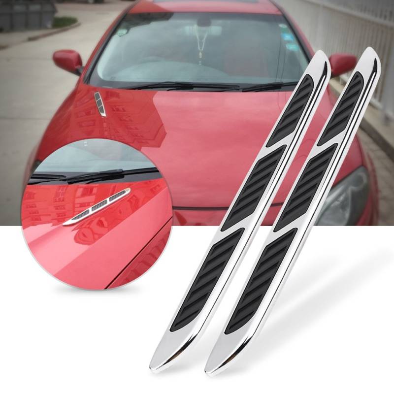Stylish Air Flow Vent Motorhod Side Deckungsverkleidung mit Verchromtem Harz für Auto Äußere - 2pcs Set für Einfache Installation und Benutzerdefinierten Look von ZASCHMOY