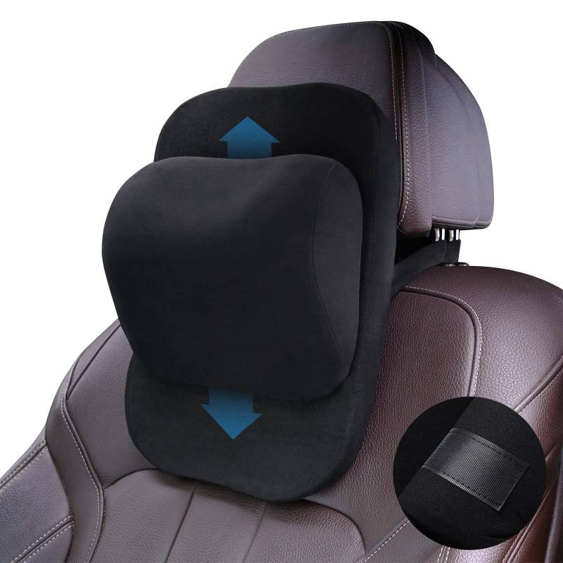 ZATOOTO Auto Nackenkissen Einstellbare, Memory Foam Auto Sitz Kopfstütze für Unterschiedliche Höhen (Schwarz) von ZATOOTO