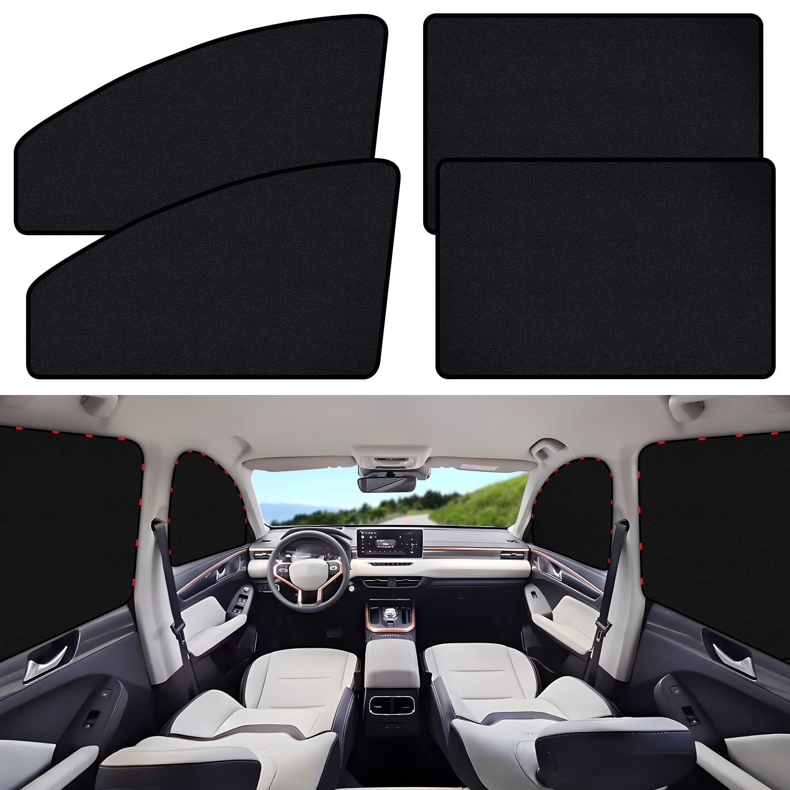 ZATOOTO Magnetic Auto Vorhang, UV-Blocking Sonnenschutz Auto, Schützt Kinder und Haustiere, Bietet Privatsphäre, 4-PCS ZATOOTO Magnetic Auto Vorhang, UV-Blocking Sonnenschutz Auto, Schützt Kinder und Haustiere, Bietet Privatsphäre, 4-PCS von ZATOOTO