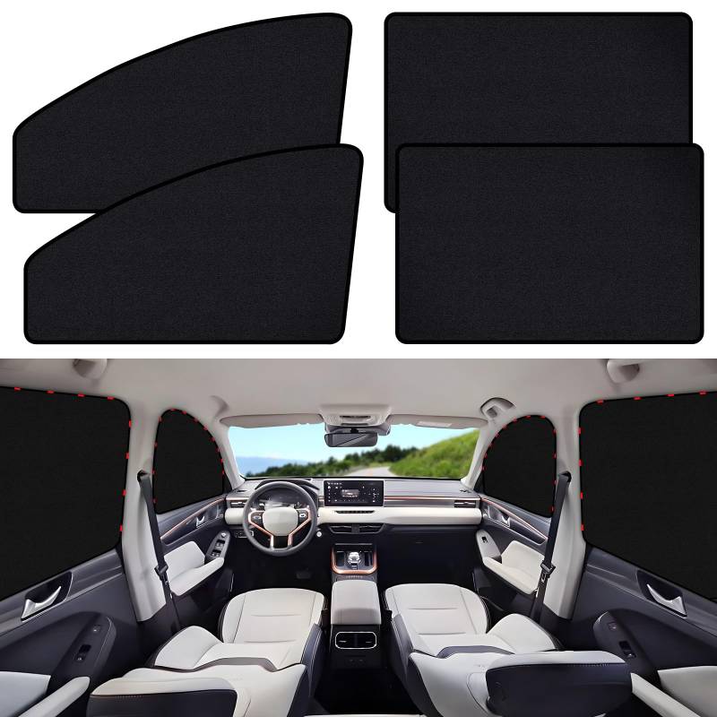 ZATOOTO Magnetic Auto Vorhang, UV-Blocking Sonnenschutz Auto, Schützt Kinder und Haustiere, Bietet Privatsphäre, 4-PCS von ZATOOTO