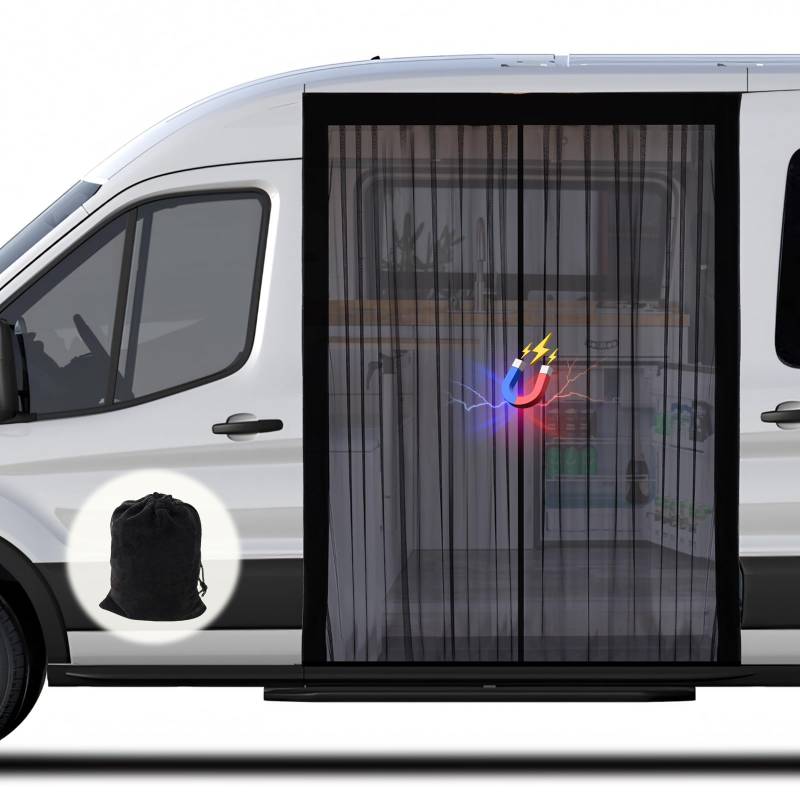 ZATOOTO Moskitonetz Van mit Magnetismus, Fliegengitter Auto für Mercedes Sprinter Standarddach Ford Transit Standard/Mittel/Hochdach, Center Magnetic Closure für Insektenschutz Auto von ZATOOTO
