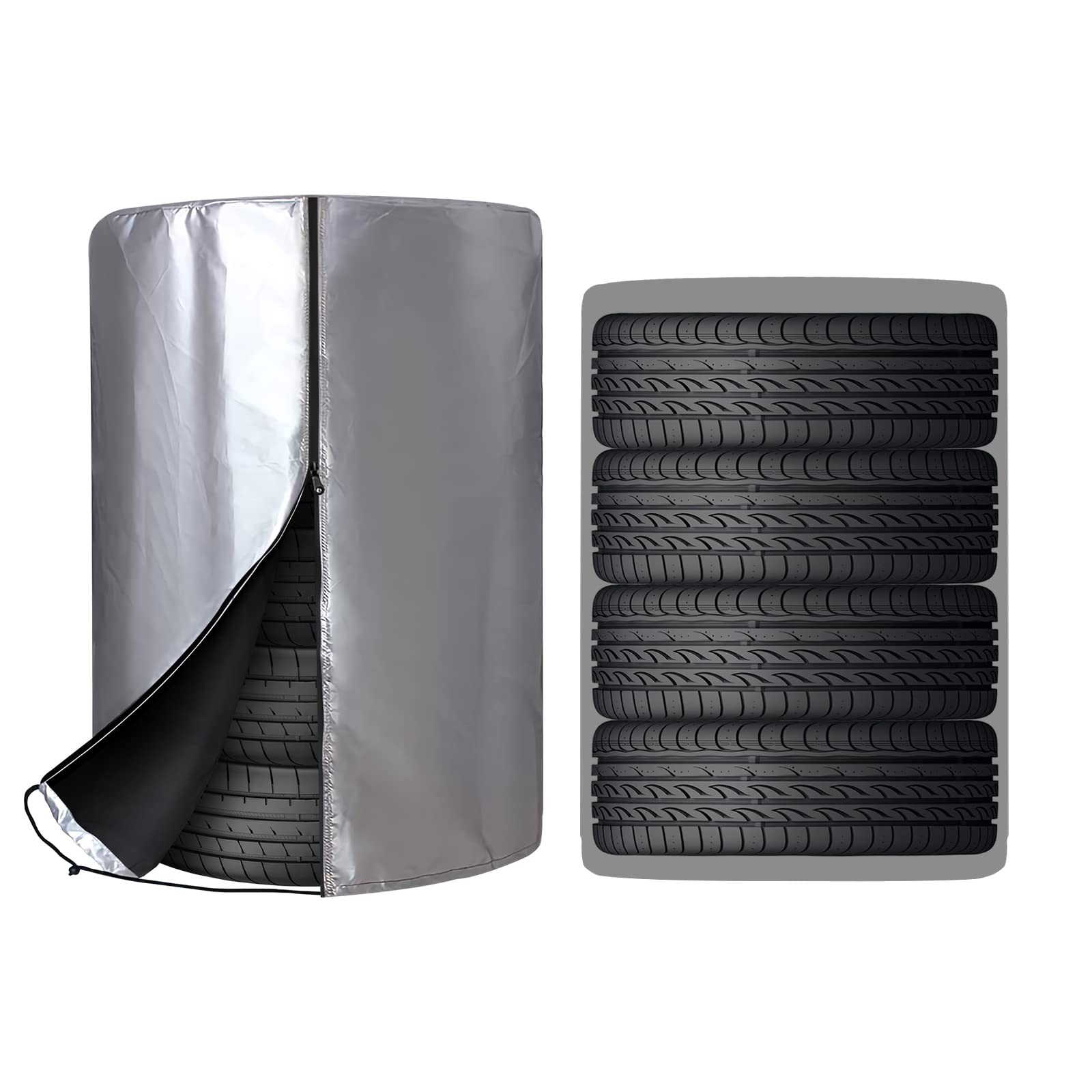 ZATOOTO Reifentasche, Wasserdicht Staubdicht Saisonale Reifenhülle hält 4 Reifen (18/19/20/21/22 Zoll), Silber Beschichtet 210D Oxford, 31.5 x 46 IN (80 x 117 cm) ZATOOTO Reifentasche, Wasserdicht Staubdicht Saisonale Reifenhülle hält 4 Reifen (18/19/20/21/22 Zoll), Silber Beschichtet 210D Oxford, 31.5 x 46 IN (80 x 117 cm) von ZATOOTO