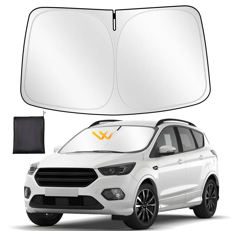 ZATOOTO Sonnenschutz Auto Frontscheibe Custom Fit für Ford Kuga 2020-2024, Windschutzscheibe Sonnenschutz Faltbare, Verdickte Reflektierende Polyester Blockiert UV-Strahlen und Hält das Auto Kühler von ZATOOTO