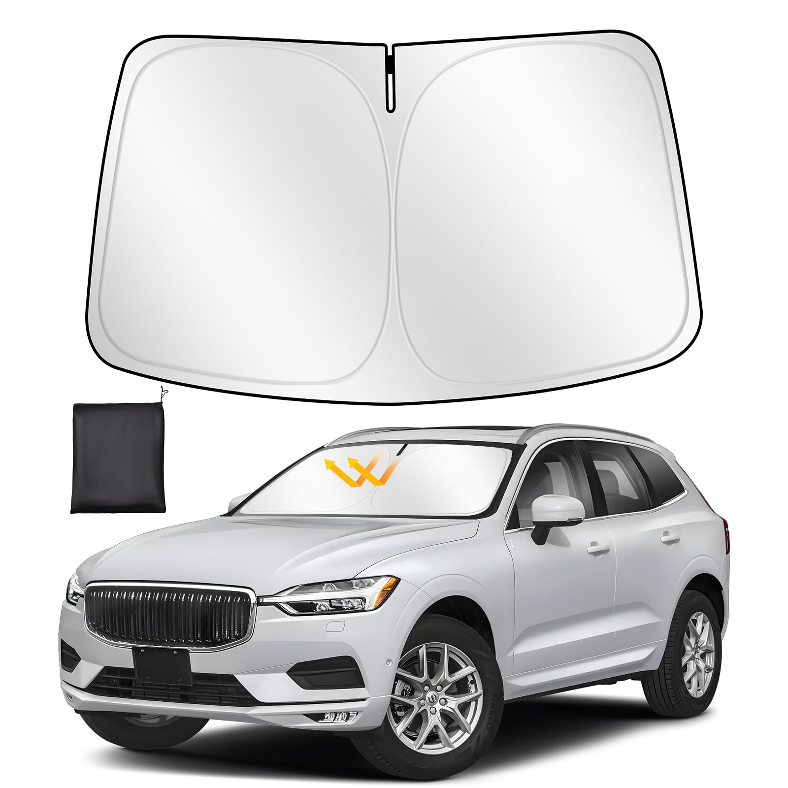 ZATOOTO Sonnenschutz Auto Frontscheibe Custom Fit für Volvo XC60 2018-2024, Windschutzscheibe Sonnenschutz Faltbare, Verdickte Reflektierende Polyester Blockiert UV-Strahlen und Hält das Auto Kühler ZATOOTO Sonnenschutz Auto Frontscheibe Custom Fit für Volvo XC60 2018-2024, Windschutzscheibe Sonnenschutz Faltbare, Verdickte Reflektierende Polyester Blockiert UV-Strahlen und Hält das Auto Kühler von ZATOOTO