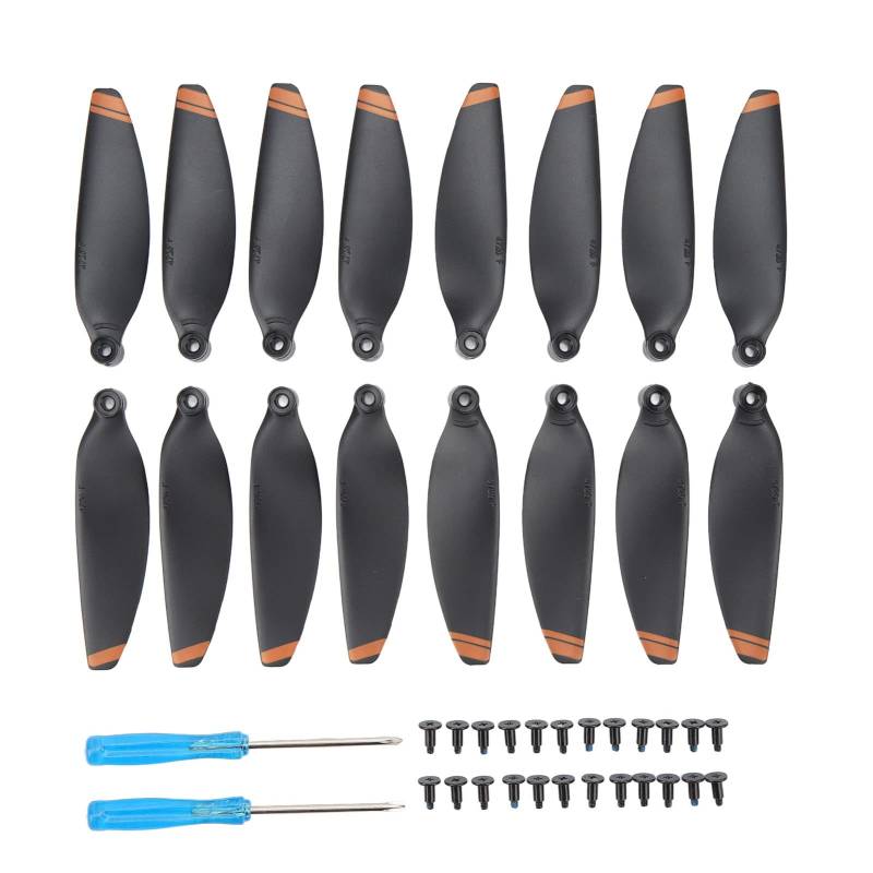 ZAWELIYO 16 Stück Drohnen-Propeller Ersatz mit Geräuscharmen Propellerblättern, Kompatibel für Mini mit 2 Schraubendreher und 24 Schrauben von ZAWELIYO