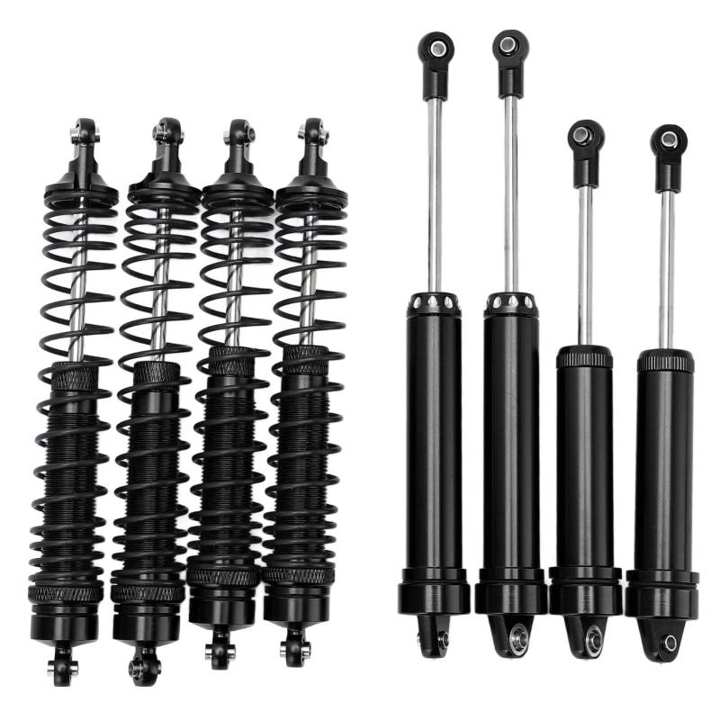 Zaweliyo RC Metall Vorne Heck -Stoßdämpfer Setze Starke Versiegelungsleistung, Aluminiumlegierungsmaterial für UDR 1/7 RC -Auto -Upgrade -Teile Fest (Schwarz) von ZAWELIYO