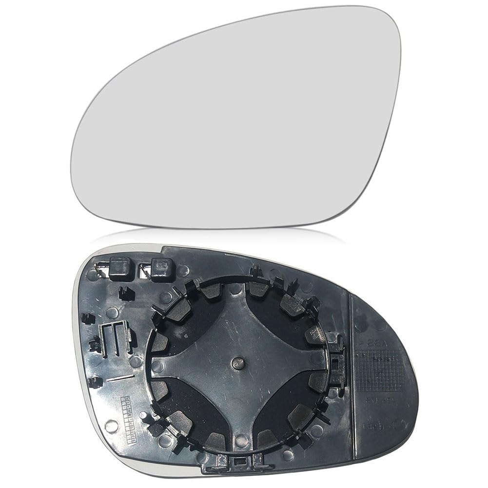 Spiegelglas Heizbar Ersatz für VW Golf MK5 Pa-ssat La-vida Ma-gotan Sa-gitar, Türspiegelglas Außenspiegel Glas Asphärisch, Umkehrlinse Rückfahrglas Spiegel 3C0857521 (Links) von ZAYMDO