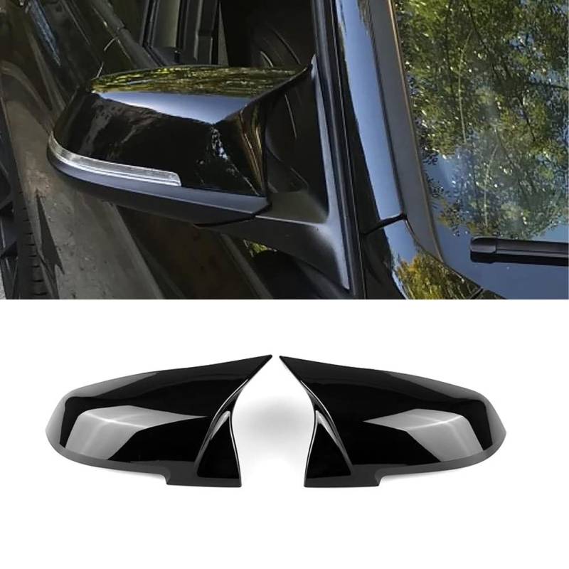 Spiegelkappen, 1 Paar Auto Rückspiegel Kappe Tür Rückspiegel Abdeckung Seitenspiegelkappen Spiegelabdeckungen Ersatz für BMW F20 F21 F22 F23 F30 F31 F32 F33 F36 F87 M2 X1 E84 (Black) von ZAYMDO