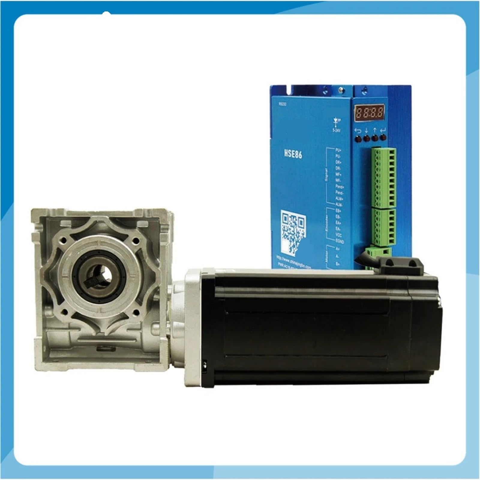 12,5 Nm (1785 oz-in) NEMA34 Closed Loop Schrittmotor-Kits 86HSEWG150 und Hybrid-Servotreiber HSE86 Wurmreduzierer 1 Stück(Ratio 25 to 1,Dual output shaft) von ZBFGEPLV