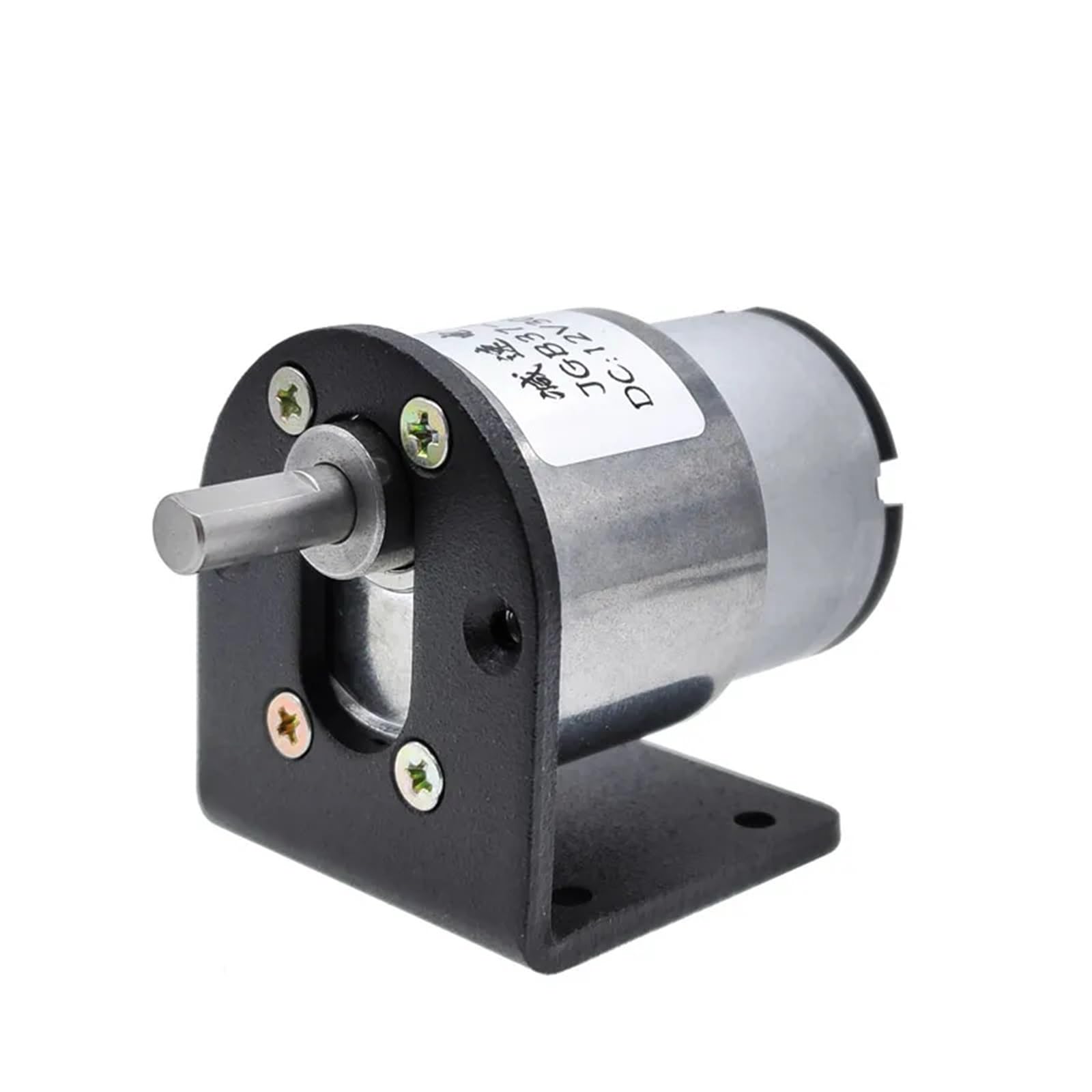 JGB37-520 12V 24V Hochdrehmoment-Getriebemotor 5/10/20/30/45/60/100/200/300/600 U/min Mit Halterung aus Aluminiumlegierung 1 Stück(300RPM,12V with bracket) von ZBFGEPLV