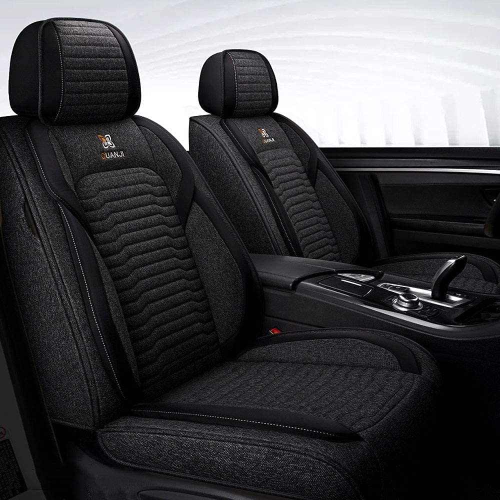 Baumwoll- und Leinen-Autositzbezüge sind universell komfortabel und in allen Jahreszeiten atmungsaktiv, kompatibel mit Audi A3 / A4 / A5 / Q3 / Q5,B von ZCBYBT