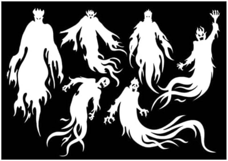 ZCHZCS 2 Autoklebstoffe Für Kratzer Und Kratzer, Schwarze Und Weiße Persönlichkeit Lustiger Schwarzer Phantom Ghost Skelett Coda Tail Pull Blume Weiße Dekoration Fällig [21 X 30 cm] 3PS von ZCHZCS