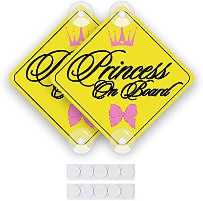 ZCHZCS 3Pcs Prinzessin An Bord Der Aufkleber Für Autos Lustiges PVC -Baby An Bord Der Schilder Sicherheitswarntattoos Mit Saugnäpfeln Autofensterstürtblätter Stoßfänger Aufkleber (Prinzessin An Bord) von ZCHZCS
