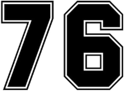 ZCHZCS 3ps Nummer 76 Lustiger Autoaufkleber Vinyl -Aufkleber wasserdichte Autoaufkleber Schwarz Für Stoßfänger 20x14 cm Autoaufkleber Auto Aufkleber Dekoration Aufkleber Autoaufkleber von ZCHZCS