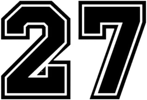 ZCHZCS 3ps Racing Nummer 27 Lustige Autoaufkleber Vinyl -Aufkleber Schwarzer Auto -Autoaufkleber Für Auto Stoßfänger/Heckfenster 22x15 cm Autobahndekorationsaufkleber Autoaufkleber von ZCHZCS