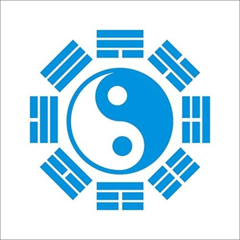 ZCHZCS 8 Diagramme Tai Chi Figur Yin Yang Fisch Reflektierende Klebstoffkleberkratzer Blockieren Kreatives Trendnetz Rotkleber Auto, Typ B, Blau Reflektierend 12 X 12 cm 3PS von ZCHZCS