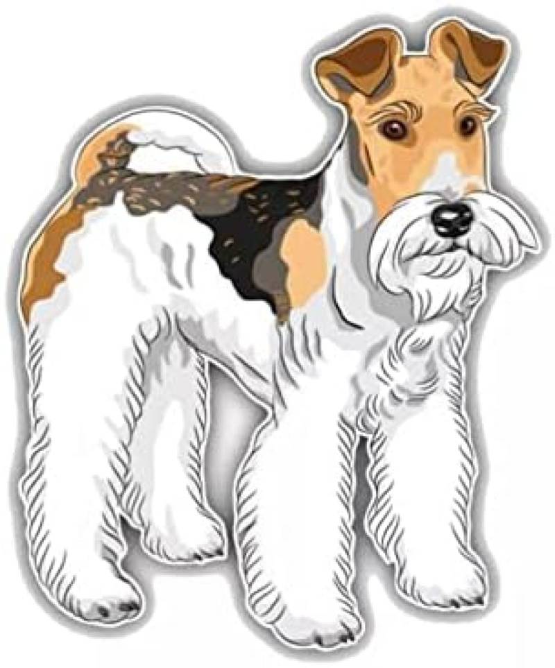 ZCHZCS Autoaufkleber 14 cm X 12 cm Schöne Autoaufkleber Cartoon Fuchs Terrier Hund Vinyl Aufkleber Abdeckung Kratzer 3PS von ZCHZCS