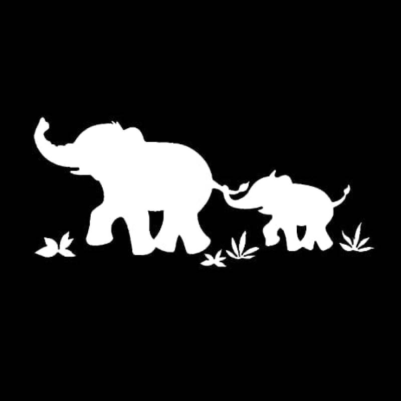 ZCHZCS Autoaufkleber Elefant Mutter Baby Kreativität Autoaufkleber PVC Stoßfänger Windschutzscheibe Accessoires Auto Aufkleber Laptop Dekoration Wasserdicht 3PS von ZCHZCS