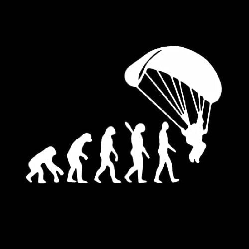 ZCHZCS Autoaufkleber Vinyl Aufkleber Menschliche Evolution Paraglider Motorraddekoration Zubehör Kreativ 3PS von ZCHZCS