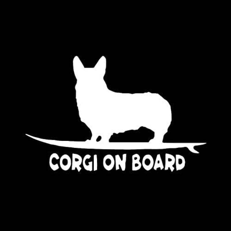 ZCHZCS Car Aufkleber 14,8 X 9,5 cm Corgi An Bord Welpe Lustiger Hund Vinyl Aufkleber Auto Aufkleber Fensterdekoration Schwarz/Silber 3PS von ZCHZCS