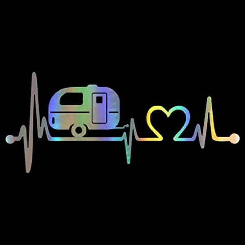 ZCHZCS Car Aufkleber 20,3 * 8,9 cm Autokaufkleher 3D Heartbeat Camper Aufkleber Und PulloffBilder Vinyl Car Styling Lustige Aufkleber Auf Autos 3PS von ZCHZCS
