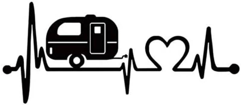 ZCHZCS Car Aufkleber 20,3 * 8,9 cm Autokaufkleher 3D Heartbeat Camper Aufkleber Und PulloffBilder Vinyl Car Styling Lustige Aufkleber Auf Autos 3PS von ZCHZCS