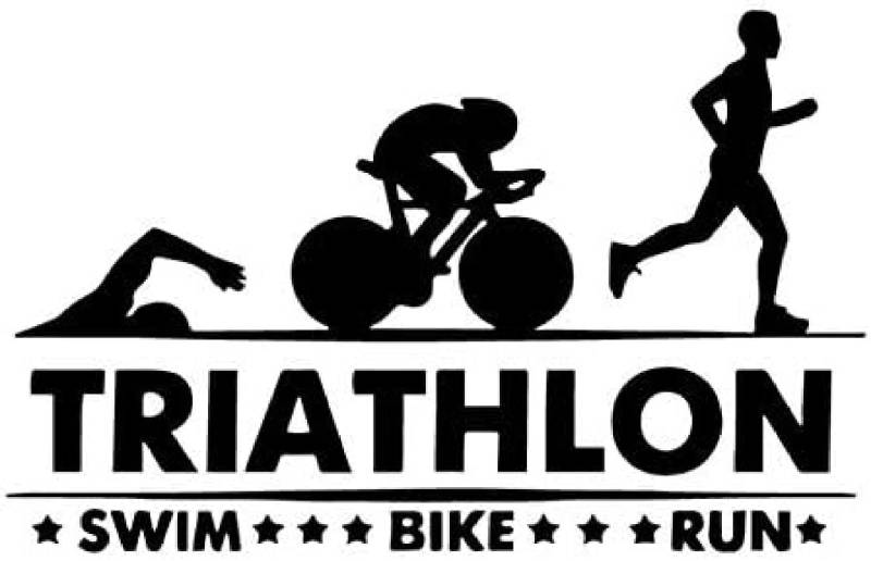 ZCHZCS Car Sticker 17 cm X 11 cm Vinyl Schwarz Sporty Triathlon Symbol OutdoorAufkleber 3PS von ZCHZCS