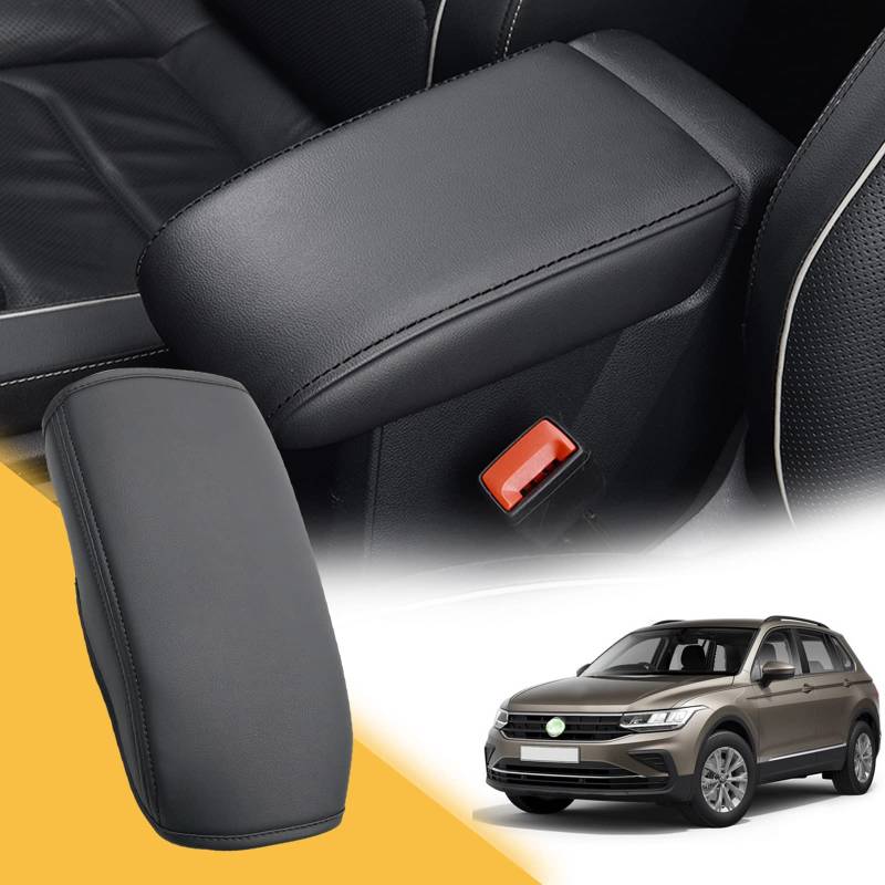ZCLINKO Kompatibel mit VW Tiguan 2 2016-2022 2023 / Seat Tarraco FR Armlehnen Abdeckung Armlehnenbezüge Schutz Auto Mittelkonsole Armlehne Schutz Armlehnenbezüge Auto R Line Tarraco Zubehör von ZCLINKO
