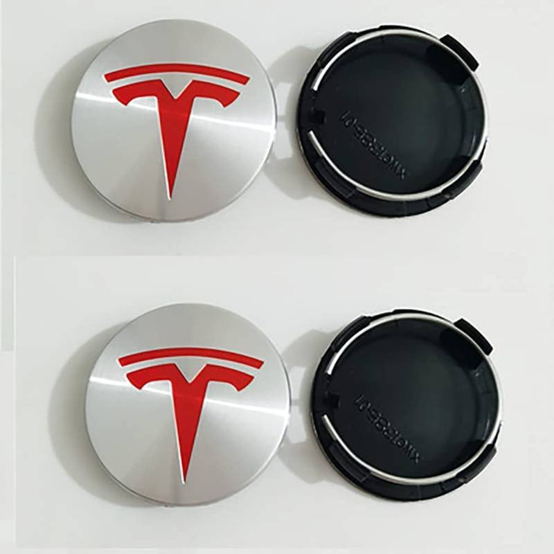 Wagen Radnabenkappen für Tesla Model 3 Model X Model S Model Y, 56mm,Verschleißfest Radkappen Felgen-Staubschutz Radnabendeckel dekorative Zubehör von ZCNDGHMQ