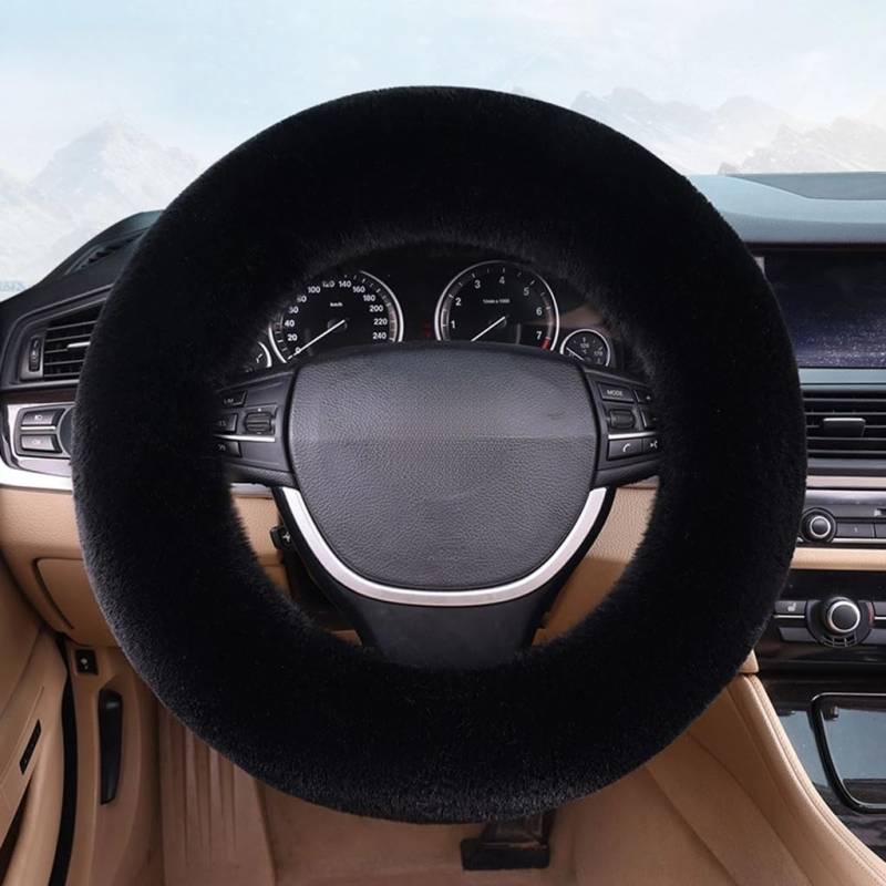 ZCNDGHMQ Plüsch Auto Lenkrad Abdeckung für Audi Q5 80A 2017-2023,Auto Lenkrad Heizung Warm Lenkradabdeckung Plüsch Winter Auto Lenkradschutz,Black von ZCNDGHMQ