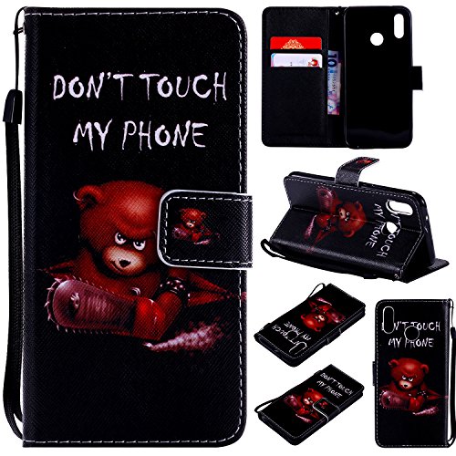 Schutzhülle für Huawei P20 Lite (Nicht für P20) Hülle, ZCRO Flip Case Leder Tasche Handytasche Hülle mit Muster Bunt Kartenfach Magnet Standfunktion Strap Cover Multifunktion Wallet Case Design im Bookstyle Schutzhülle Etui Handyhüllen Schale für Huawei P20 Lite (Cute Bär) von ZCRO