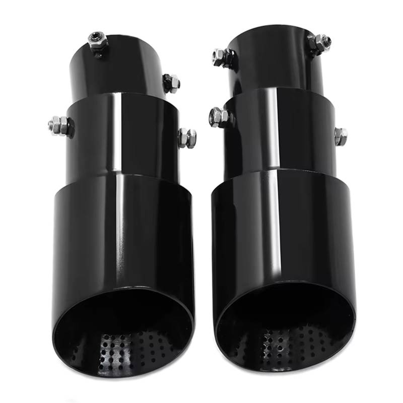Auspuff Endrohr 1 Stück 1,77–2,55 Zoll (4,5 cm–6,5 cm) verstellbare Einlass-Auspuff-Endrohre anschraubbares Design mattschwarze Edelstahl-Auspuff-Endrohr-Endrohre Auto Auspuffrohr(1piece IN66MMOUT101M von ZCera