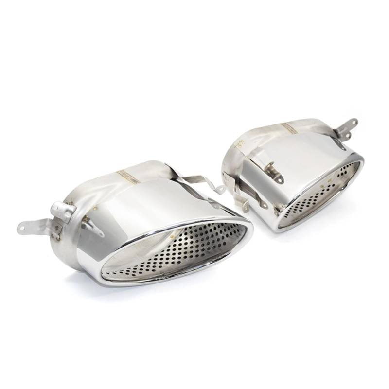 Auspuff Endrohr Für A4 A5 A6 A7 RS3 RS4 RS6 RS7 Schalldämpferspitze Endrohr 1 Satz 304 Edelstahl-Auspuffrohr Schwarze Schalldämpfer Auto Auspuffrohr(Silber) von ZCera