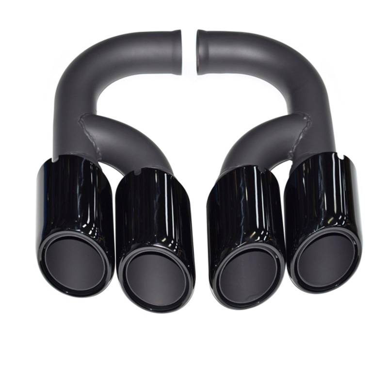 Auspuff Endrohr Für Cayenne 958 2011-2014 304 Edelstahl Schalldämpfer Spitze Düse Endrohr Auspuff System Spitze Quad Auto Auspuff Spitze Auto Auspuffrohr(Black Long) von ZCera