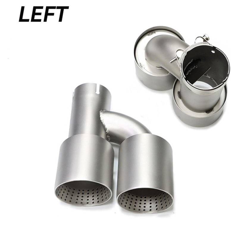 Auspuff Endrohr Für Golf R MK7 Für GTI Auspuff 1 Stück Mattierter Edelstahl Dual-Auspuffspitze Universal-Auspuffanlage Schalldämpferspitze H-Typ-Düse Auto Auspuffrohr(Left ID63MMOD101MM) von ZCera