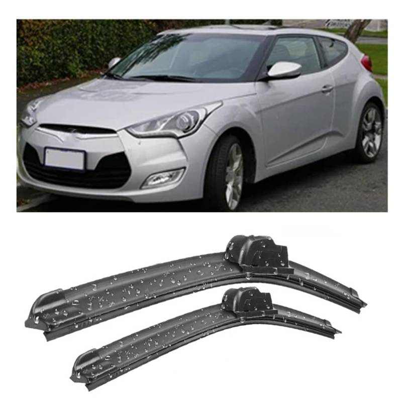 Frontscheibenwischer für Hyundai Veloster MK1 2011-2017 26"+18",Windschutzscheibe sauberes Fenster Auto-Regenbürsten Wischerblatt Gummistreifen Zubehör von ZDDYUU