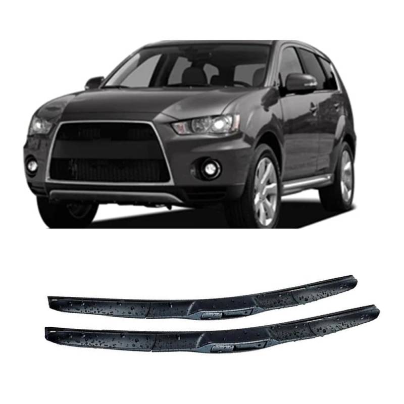 Frontscheibenwischer für Mitsubishi Outlander MK2 2007-2012 24"+21",Windschutzscheibe sauberes Fenster Auto-Regenbürsten Wischerblatt Gummistreifen Zubehör von ZDDYUU