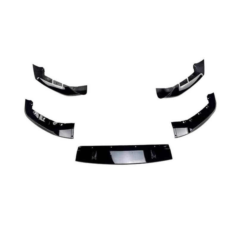 Frontspoiler für BMW 5 Series G30 Sport 2018-2020 Stoßstangenlippe aus abriebfestem Anti-Kollisionsschutz Sportliche Frontlippe Diffusor Spoilerlippe,A-Glossy Black von ZDDYUU