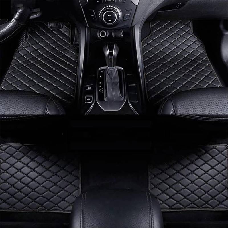 Leder Auto Fußmatten für FIAT Freemont(5seats) 2012-2023, Benutzerdefinierte Bodenmatten Allwetter Wasserdicht Anti Rutsch Tragen Auto Zubehör,A Black von ZDDYUU
