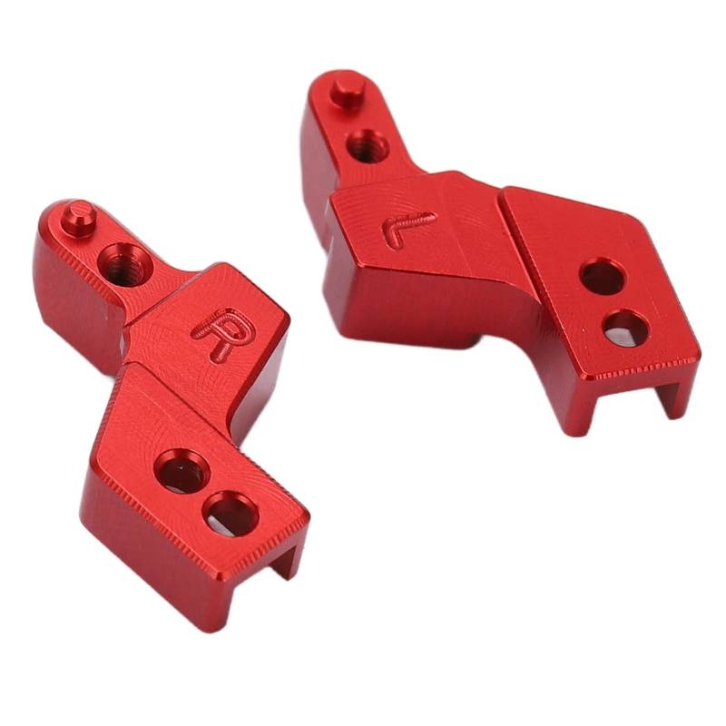 2pcs Vordere Stoßfängerhalterungen Aluminiumlegierung Leichte Vordermeldung mit Schraubenschlüssel für Axiale SCX24 1/24 RC -Auto Silber (Rot) von ZDETGU