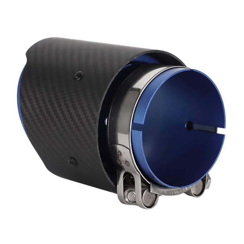 Edelstahl -Kohlefaser -Schwanz -Hals -Abgabrohrspitze mit 80 Mm Einlass 101 Mm Auslass für CX5 CX4 mit Einfacher Installation ohne Schweißen Benötigt (BLUE) von ZDETGU