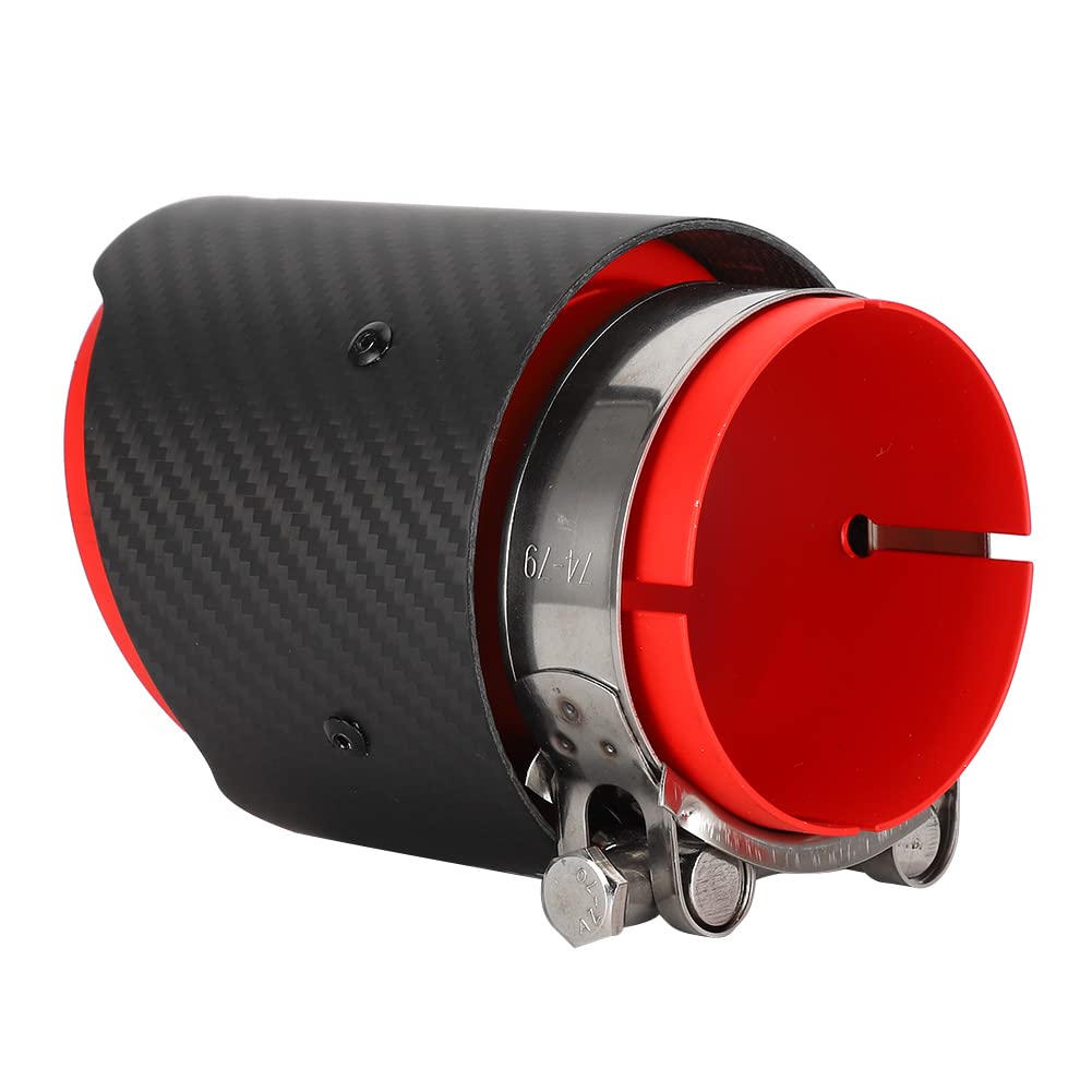 Edelstahl -Kohlefaser -Schwanz -Hals -Abgabrohrspitze mit 80 Mm Einlass 101 Mm Auslass für CX5 CX4 mit Einfacher Installation ohne Schweißen Benötigt (Rot) von ZDETGU