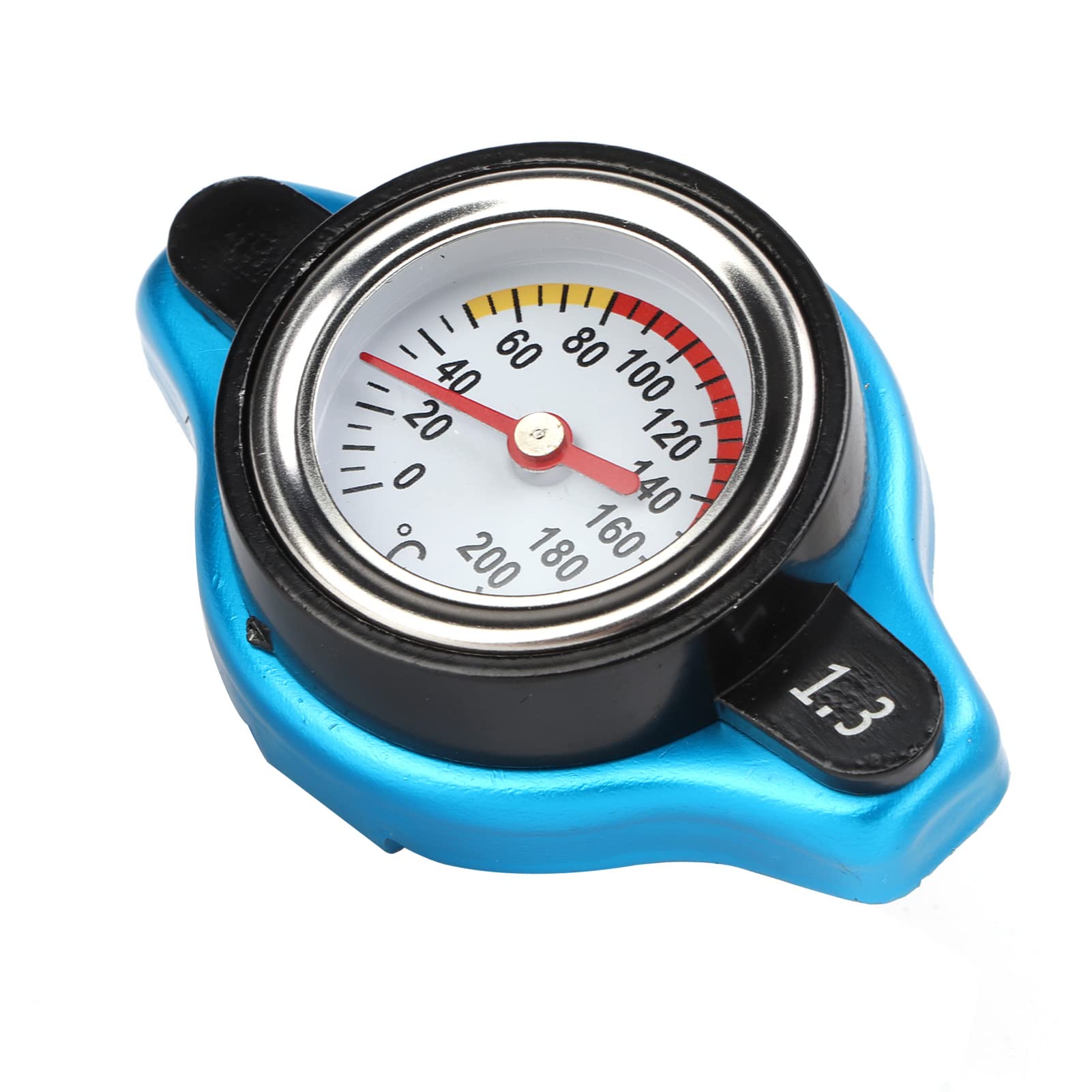 Hochdruckkühlerkappe, ABS + Aluminiumlegierung Kühlerkappe mit Temperaturmesser, Universal für Auto, Motorrad, Offroad-Fahrrad, ATV, UTV (Kleiner Kopf 1.3) von ZDETGU