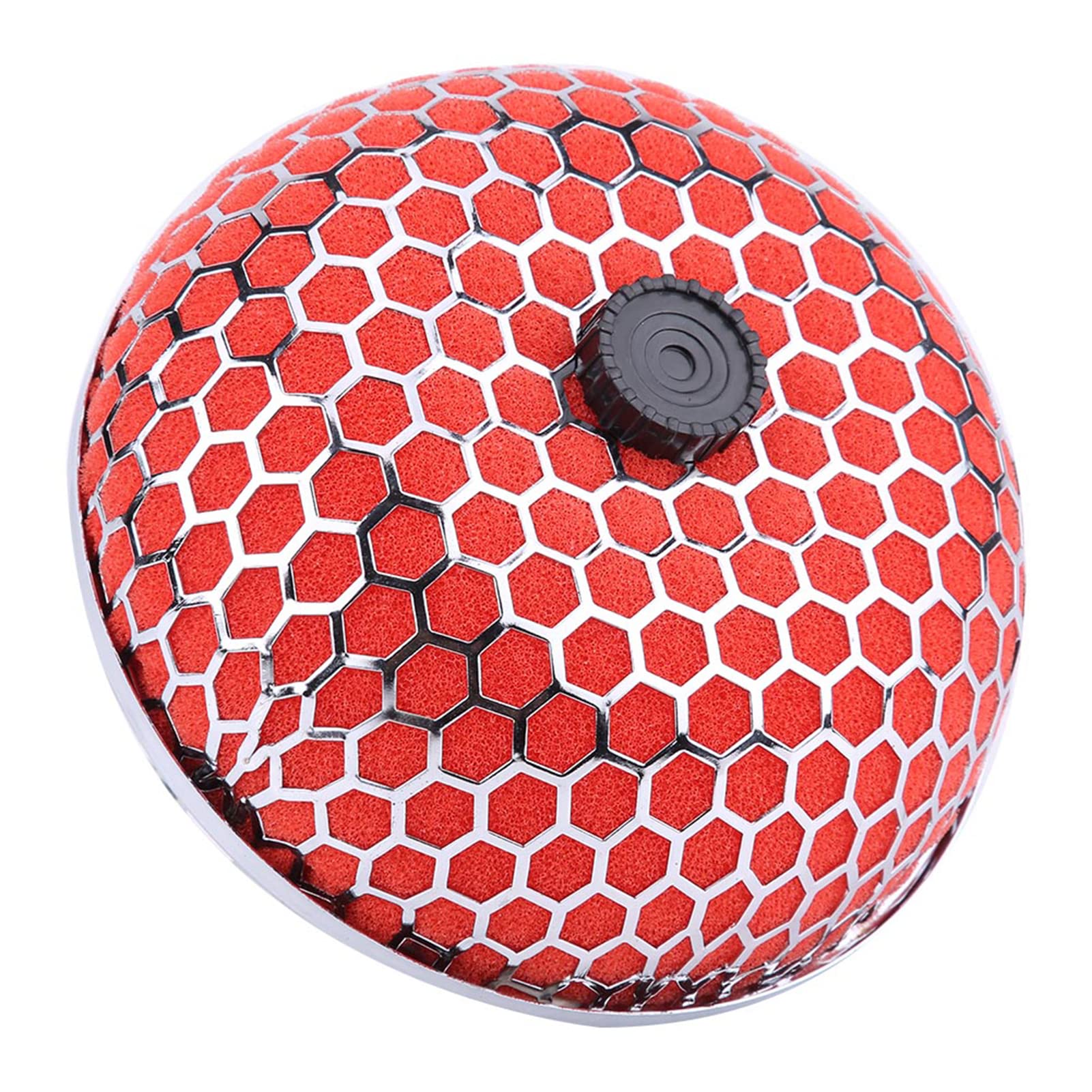 Pilz Luftaufnahme Filter, Hoch Durchfluss Pilz Filter aus Edelstahl, Wasch Barer Filter, Universal Fit, Verbesserte Drossel Klappens Trom, mit Klemme, für Begrenzten Platz (Rot) von ZDETGU