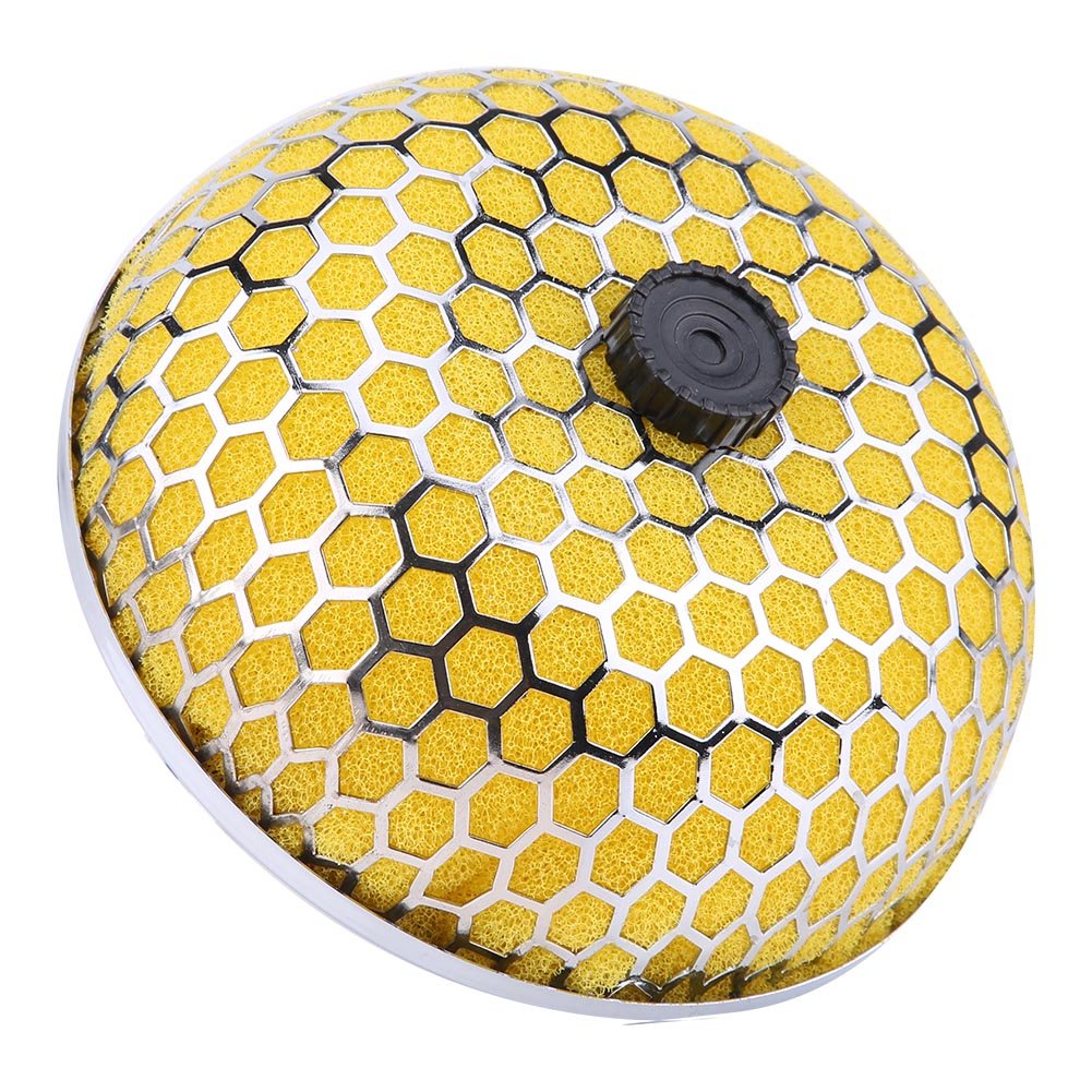 Pilz Luftaufnahme Filter, Hoch Durchfluss Pilz Filter aus Edelstahl, Wasch Barer Filter, Universal Fit, Verbesserte Drossel Klappens Trom, mit Klemme, für Begrenzten Platz (YELLOW) von ZDETGU